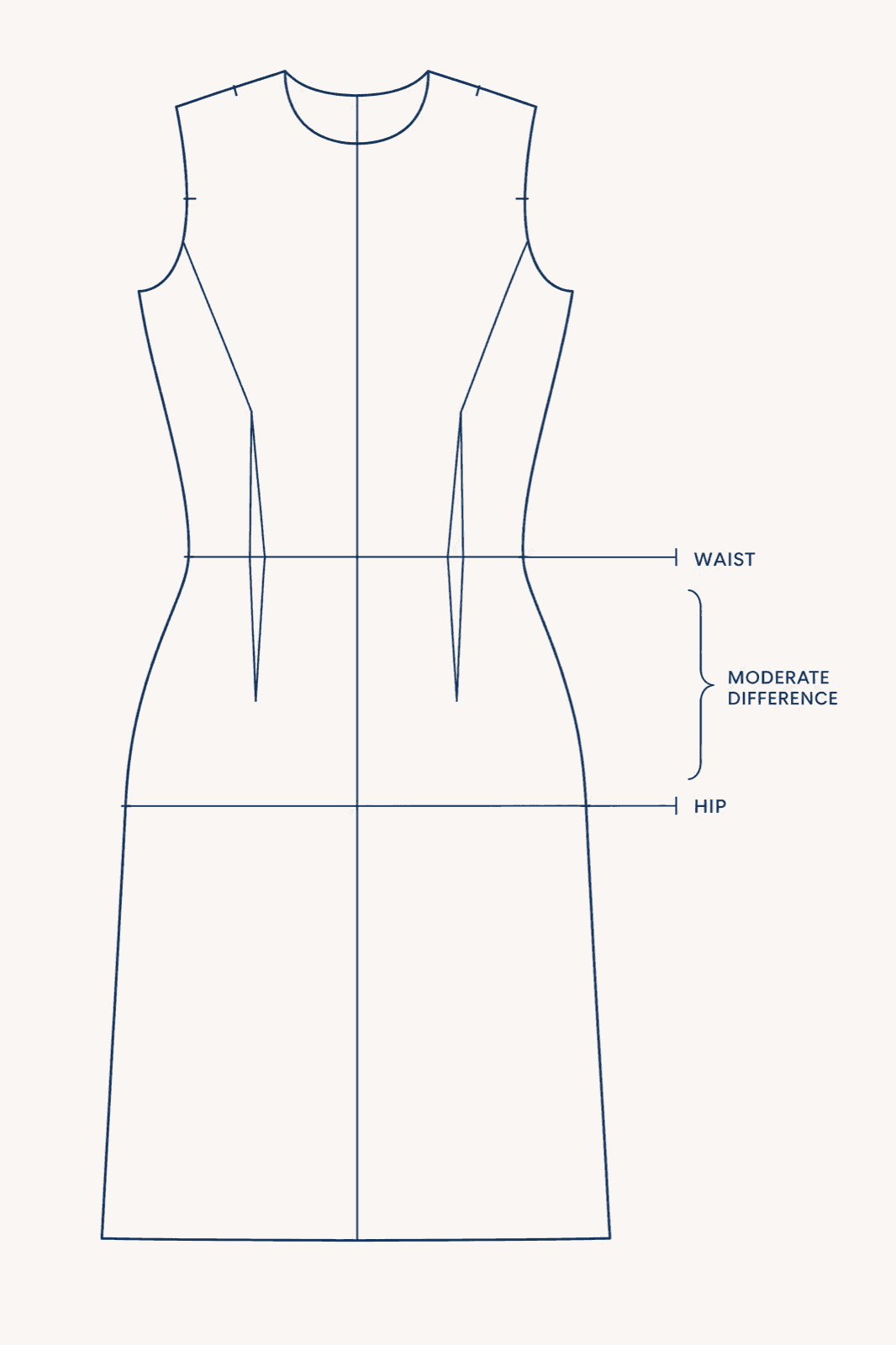 Technical line drawing of the Curved Block